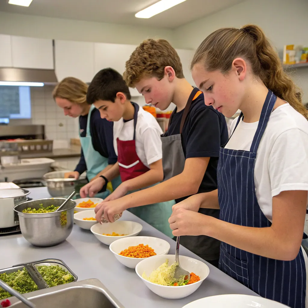 Teen cooking class activity