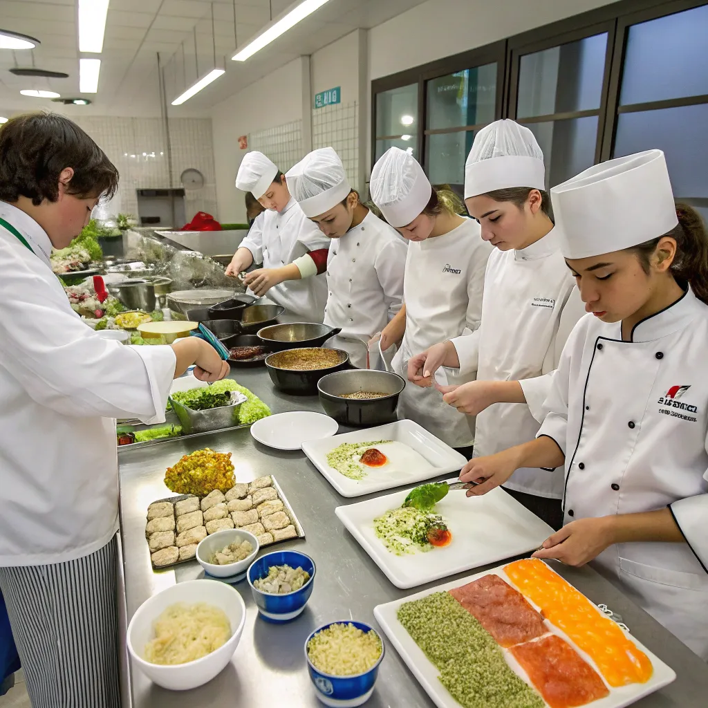 Teen international cuisine class